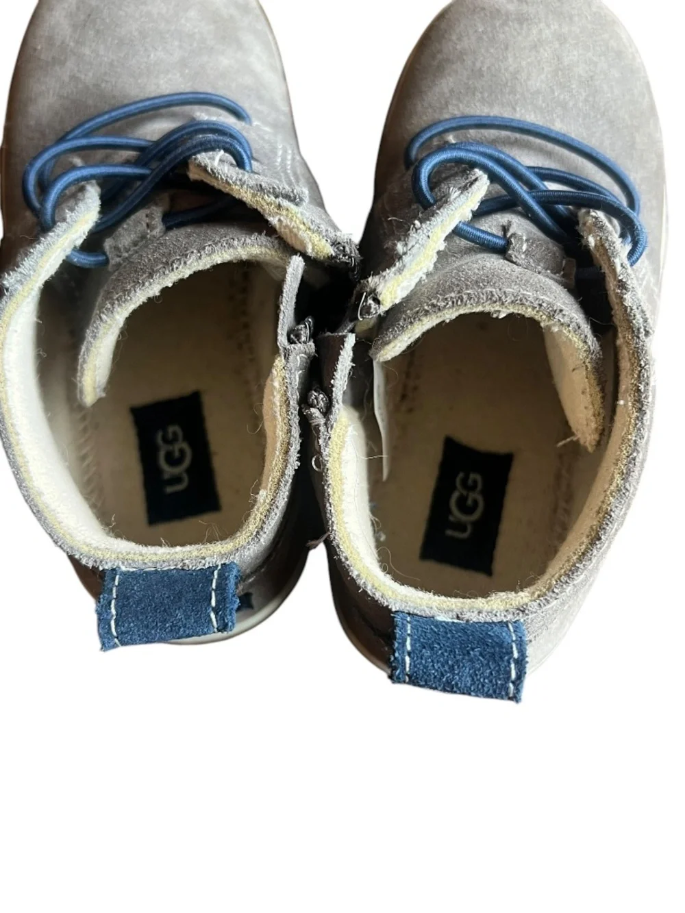 UGG Toddler Boys Gray Suede Chukka Boots Size 10 Side Zip Sneakers